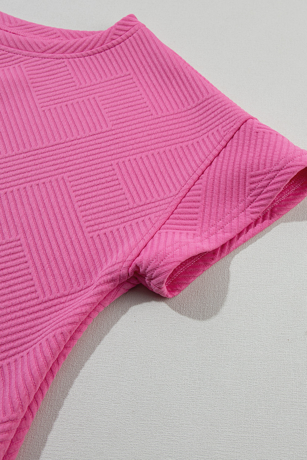 Gray 2pcs Solid Textured Drawstring Shorts Set