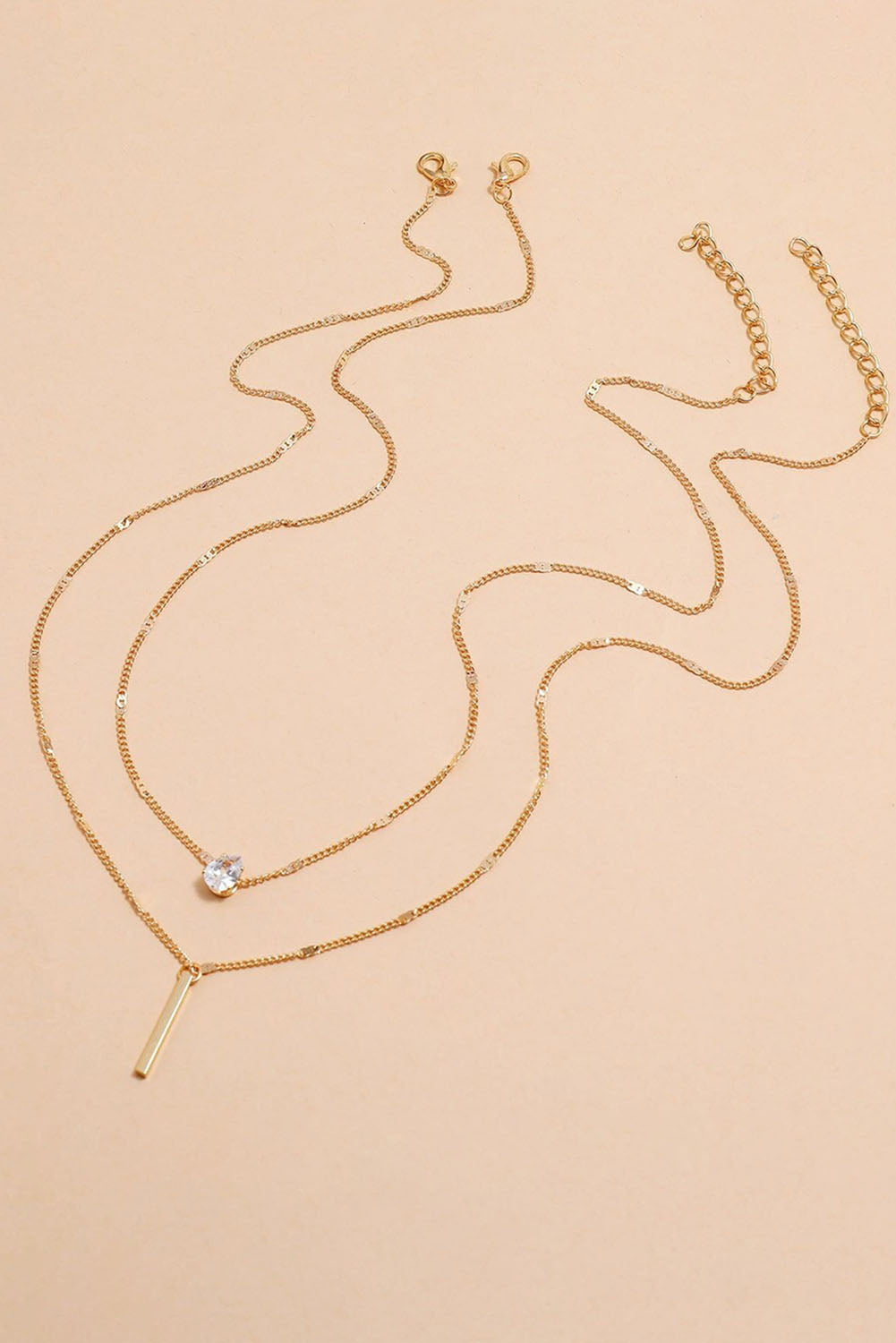 Pear Pendant Stacked Necklaces