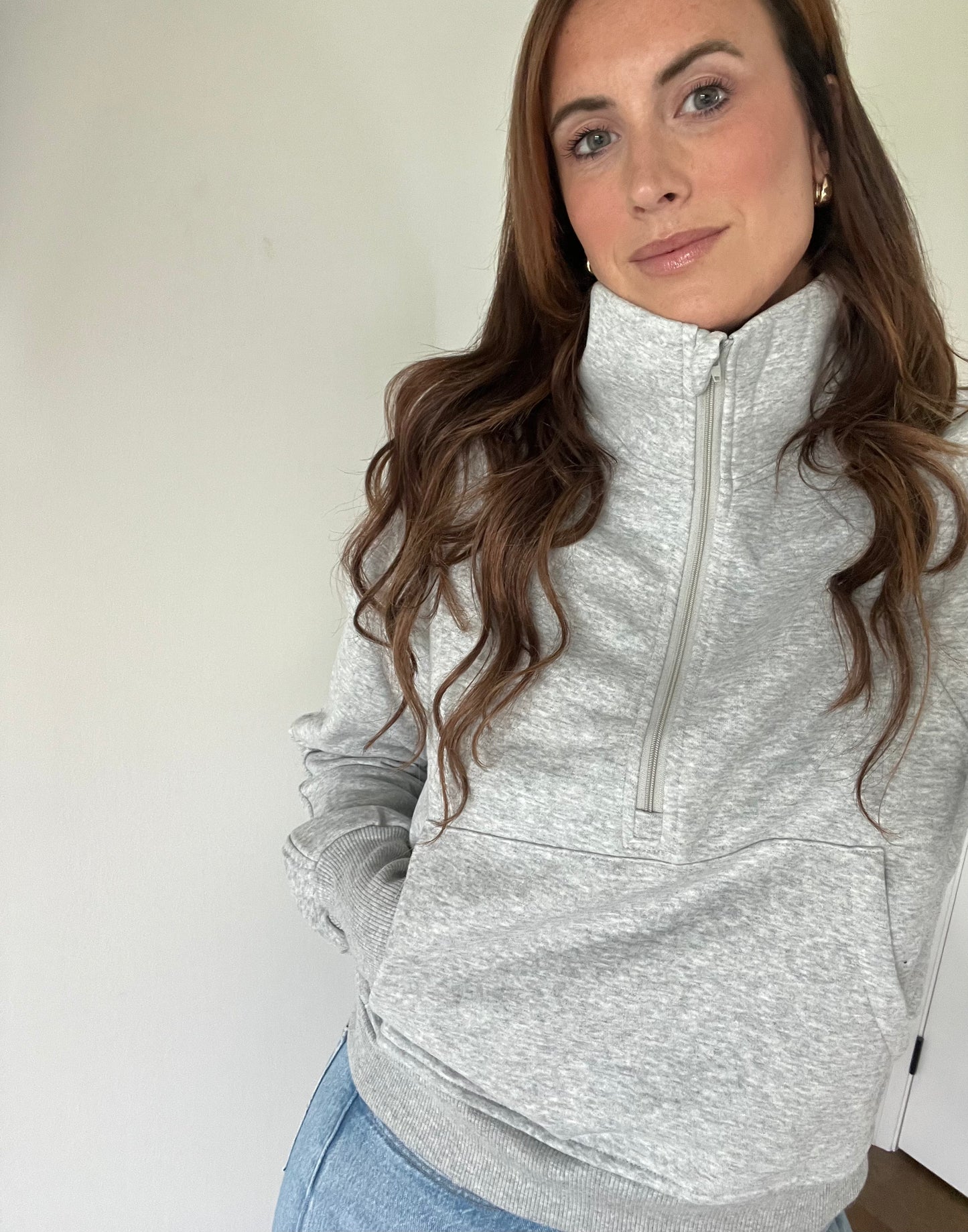 1/2 Zip Stand Collar Sweatshirt
