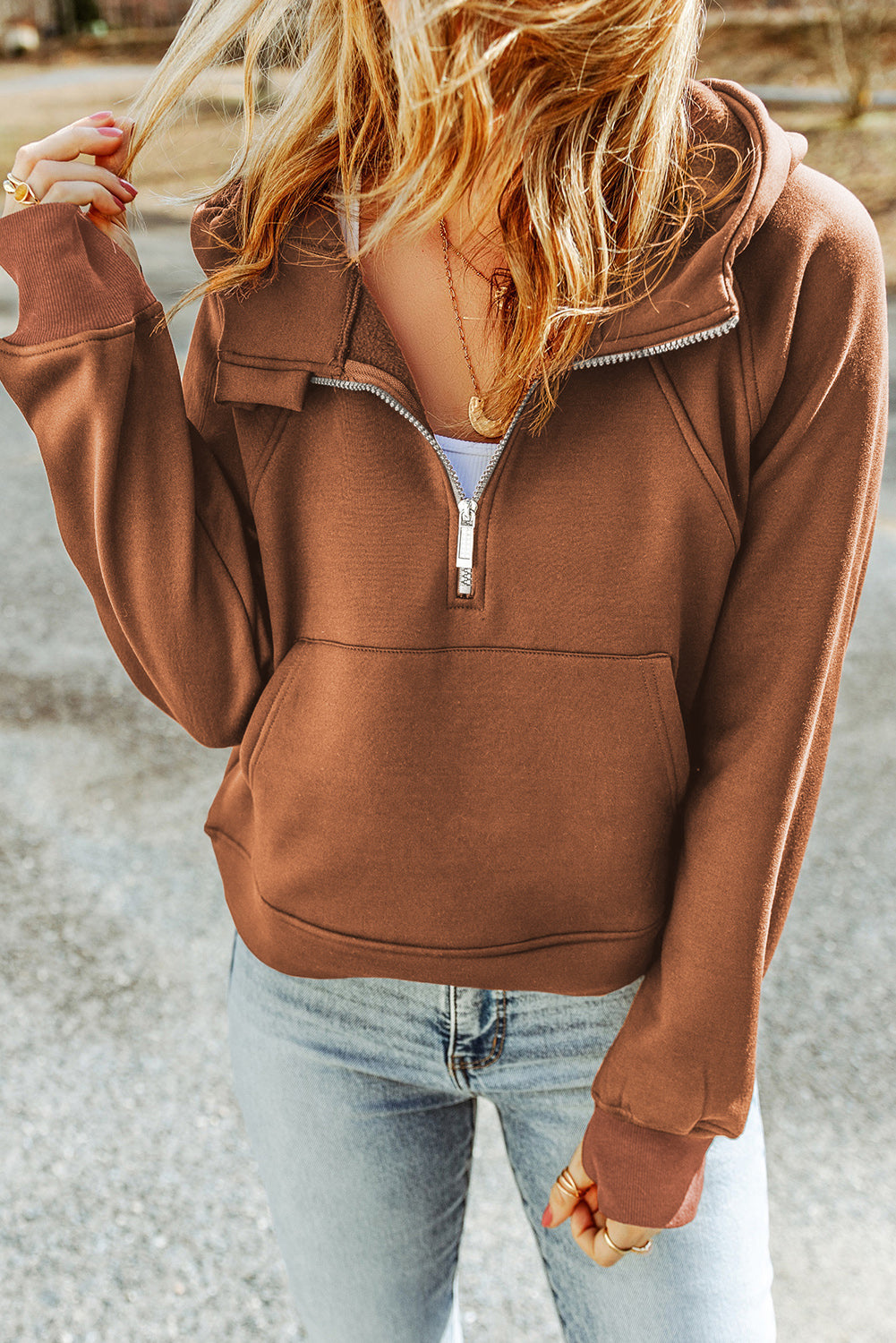 Burnt Orange Crop Hoodie