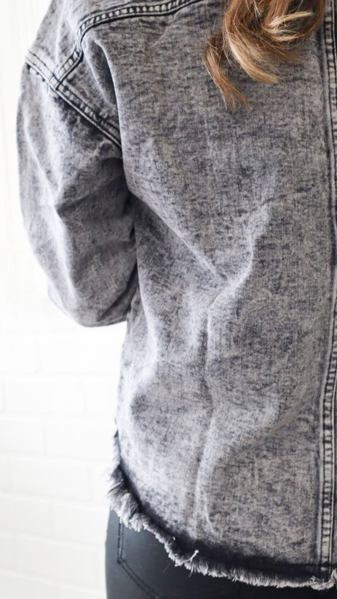Grey Bleach Wash Denim Jacket