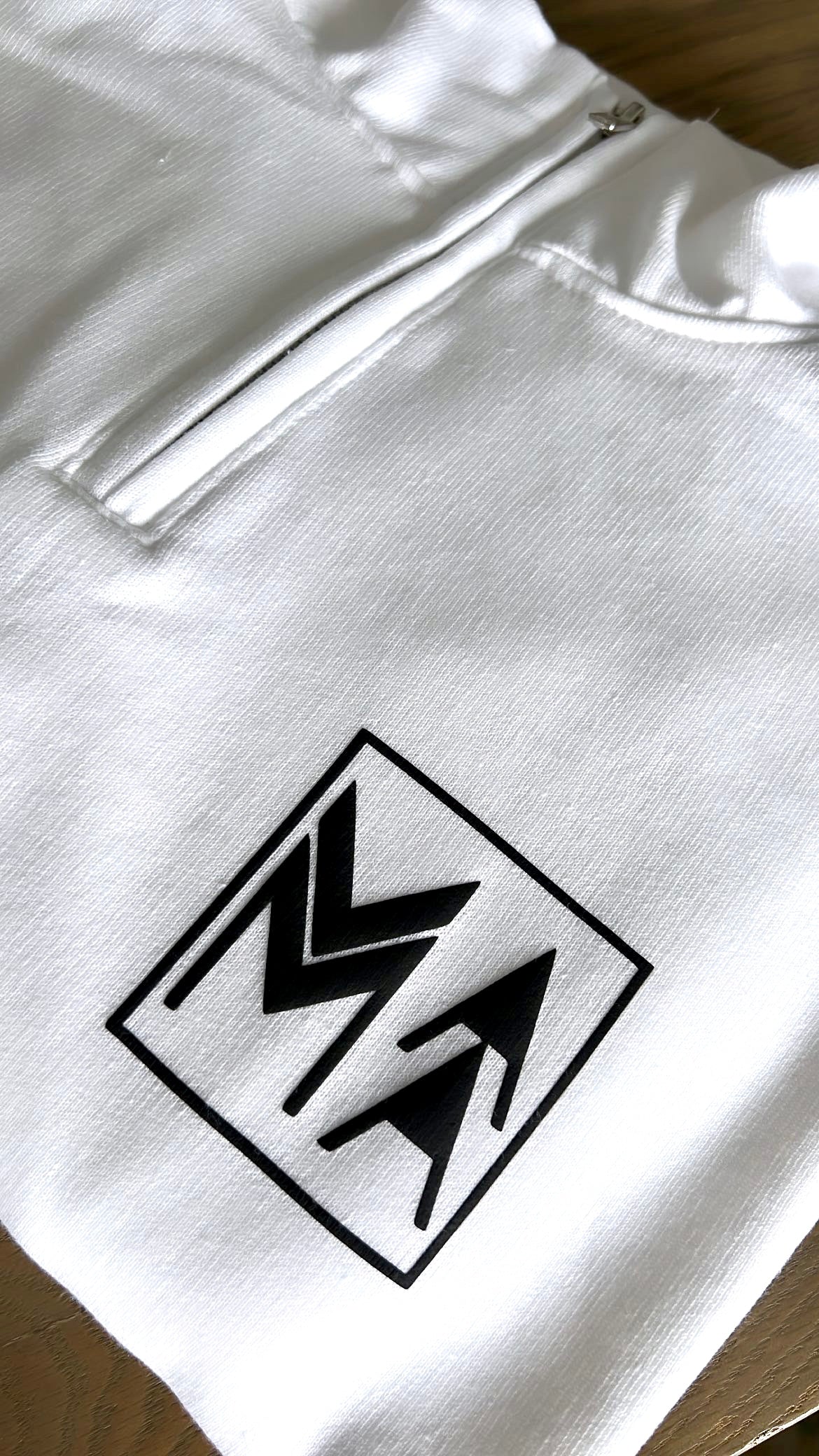 White 1/4 Zip MAMA