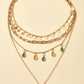 Gold Boho Water Drop Pendant Necklaces