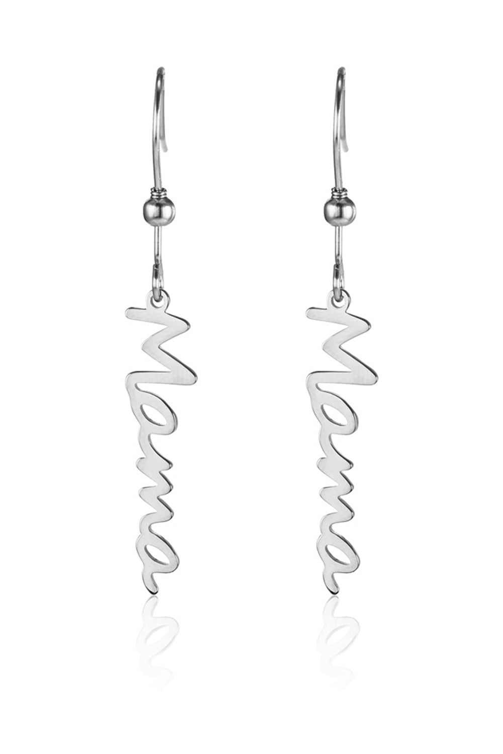 Silver Mama Drop Pendant Earrings