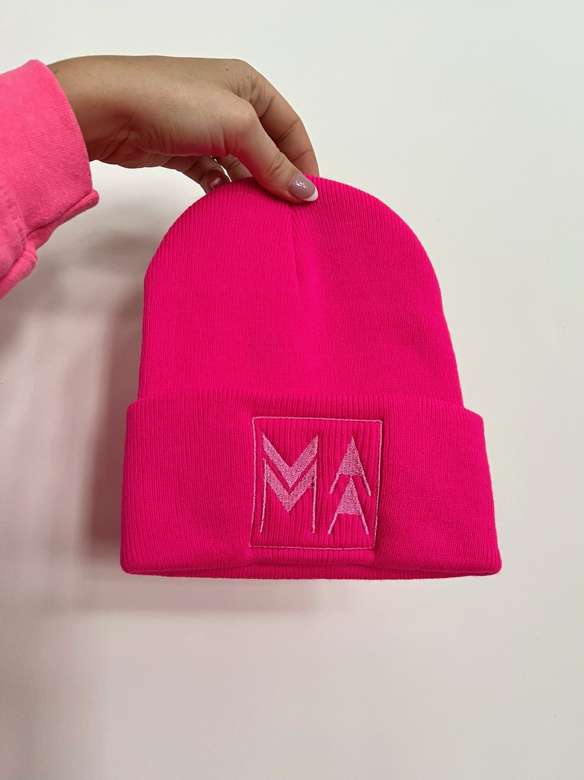 Pink MAMA Beanie
