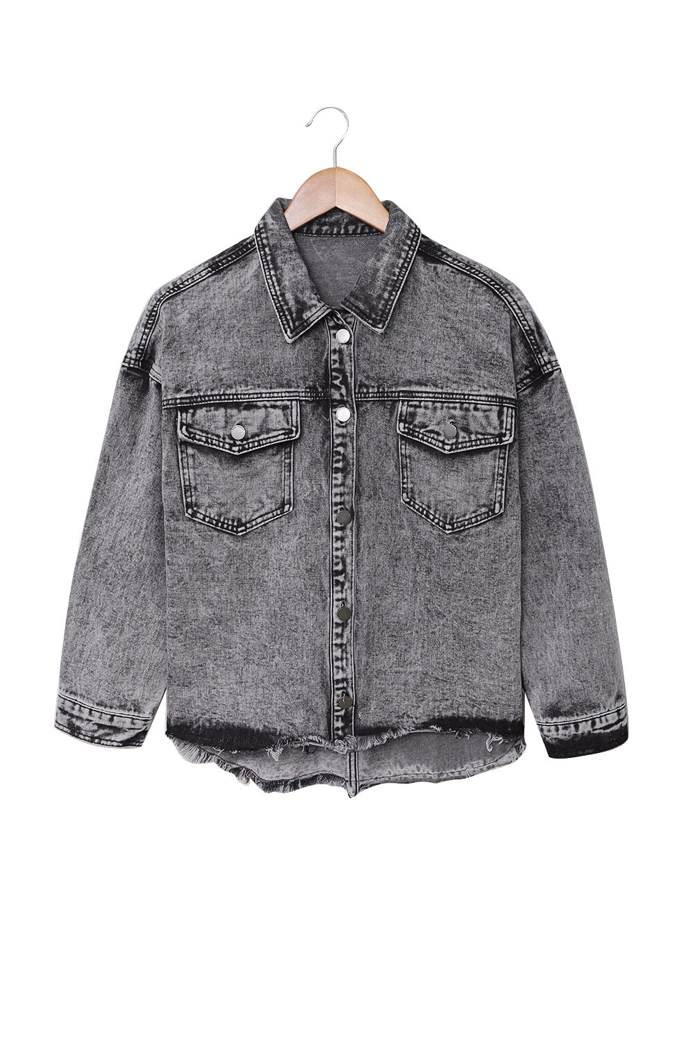 Grey Bleach Wash Denim Jacket