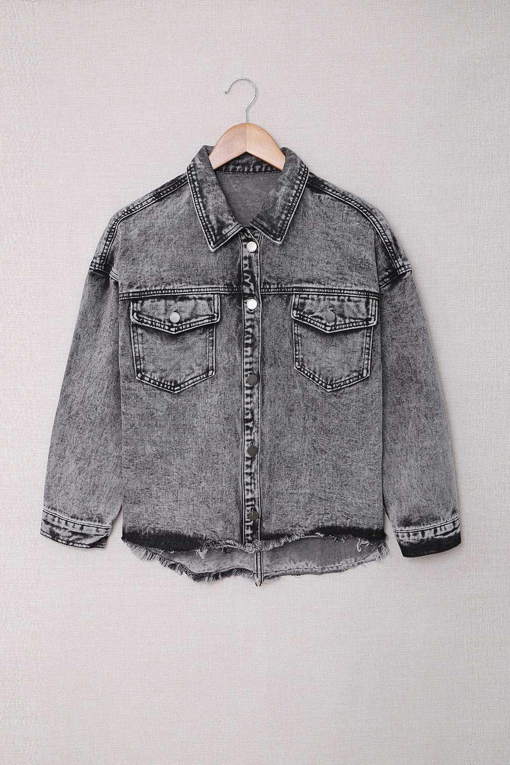 Grey Bleach Wash Denim Jacket
