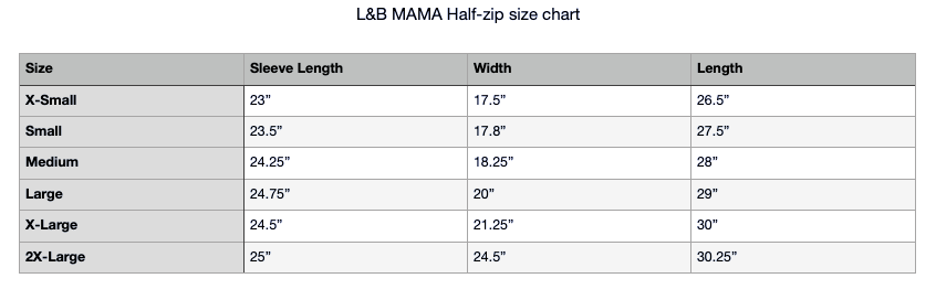 L&B MAMA Half-Zips