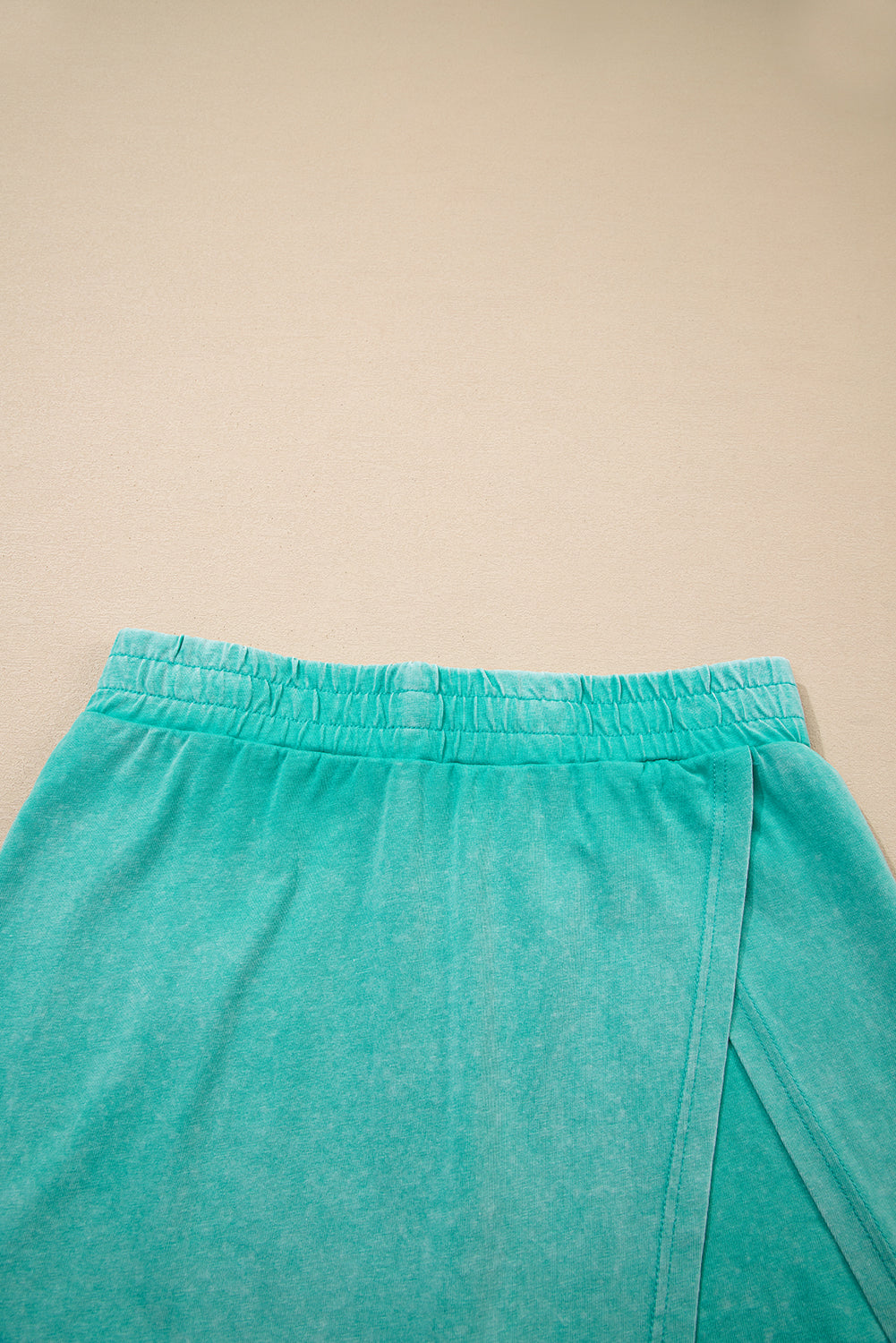 Myosotis 2 Pieces Mineral Wash Cotton Tank Top Lined Split Skirt Set
