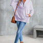 Purple Oversized Quarter-Zip Pullover Sweatshirt