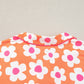 Pink Flower Print Short Sleeve Shirt Pajamas Set