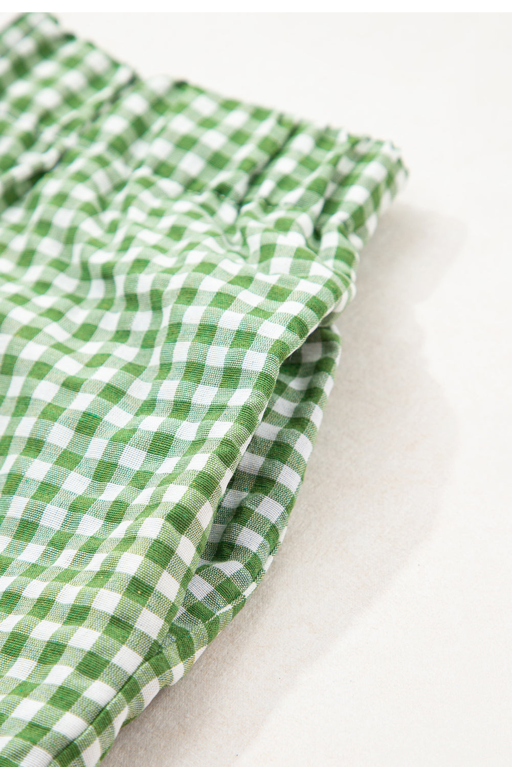 blue Red Plaid Gingham Printed High Waist Shorts