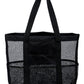 Black Multi-pocket Large Mesh Tote Bag