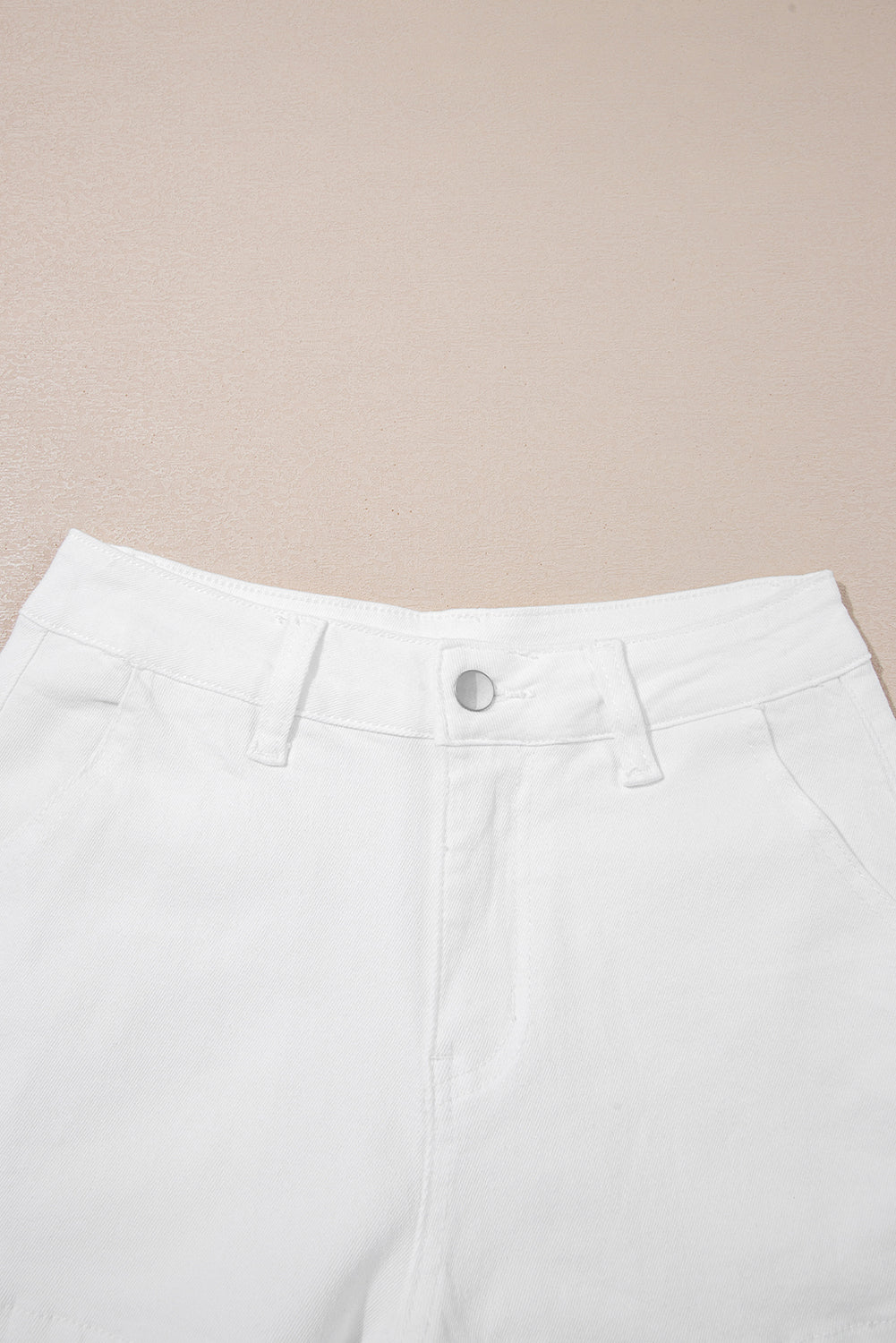 Sail Blue Scalloped Hemline Acid Wash High Waist Denim Shorts