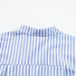 Sky Blue Stripe Dolman Sleeve Oversize Shirt
