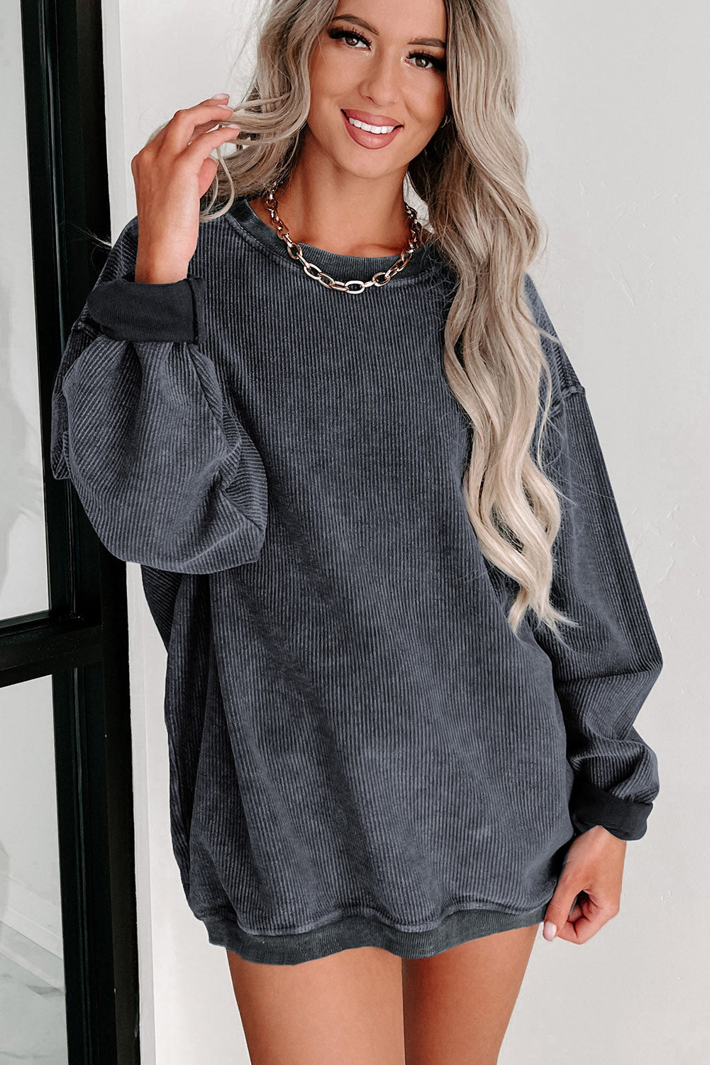 Corded shop crewneck sweatshirt