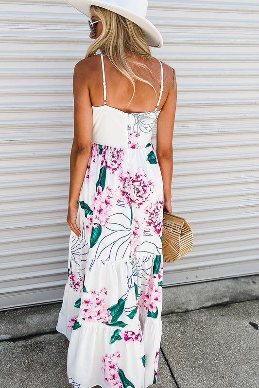 Floral Twist Cutout Maxi Dress