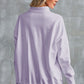 Purple Oversized Quarter-Zip Pullover Sweatshirt