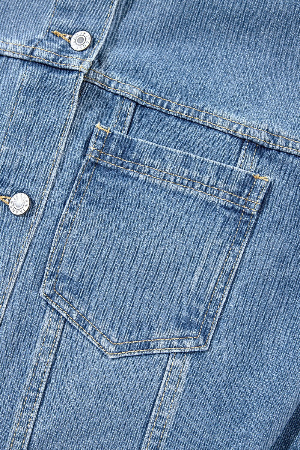 Light Blue Washed Oversize Pocketed Denim Jacket