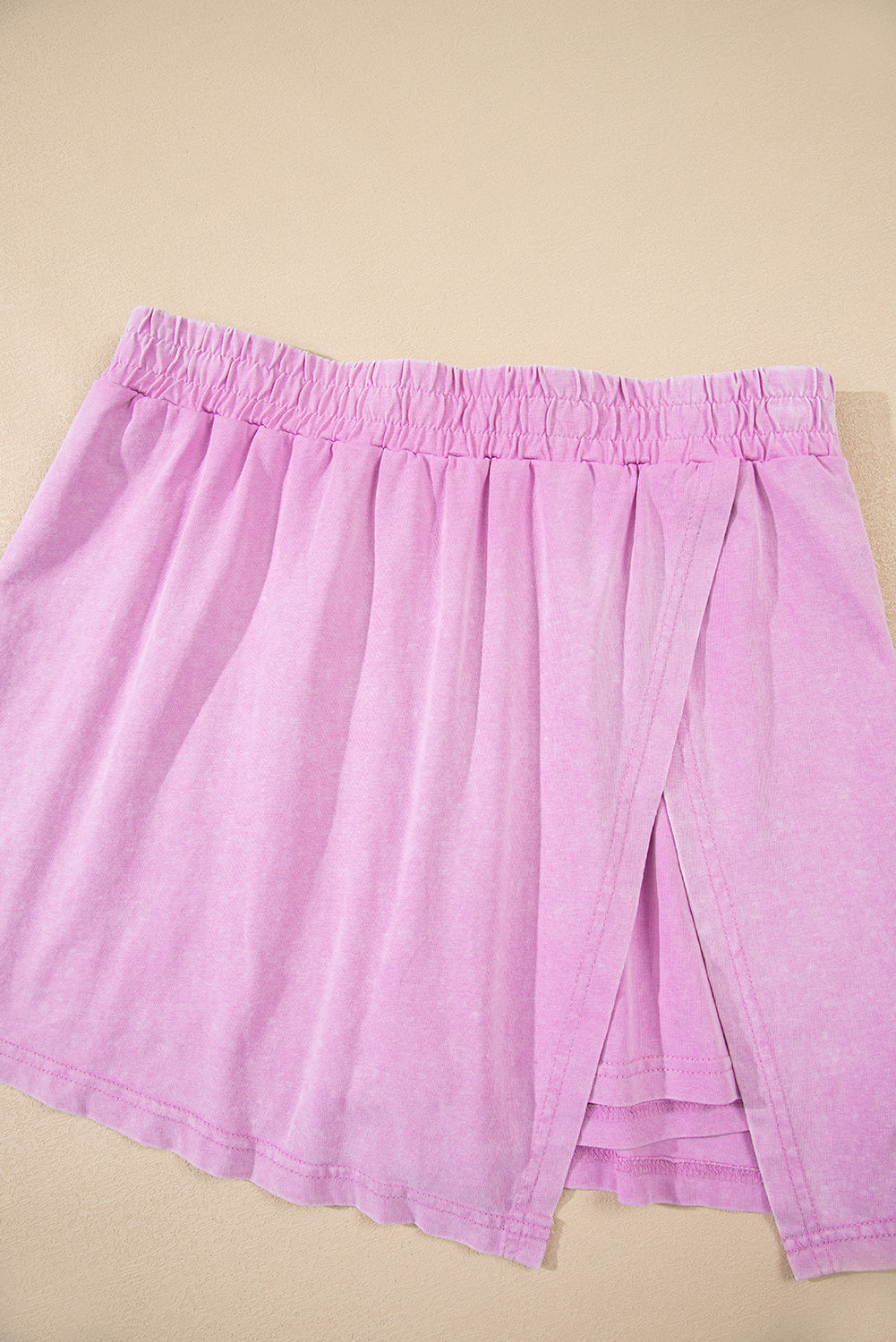 Myosotis 2 Pieces Mineral Wash Cotton Tank Top Lined Split Skirt Set