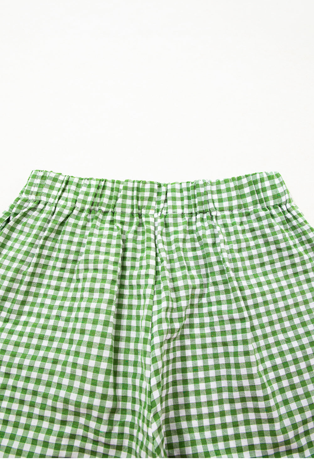 blue Red Plaid Gingham Printed High Waist Shorts