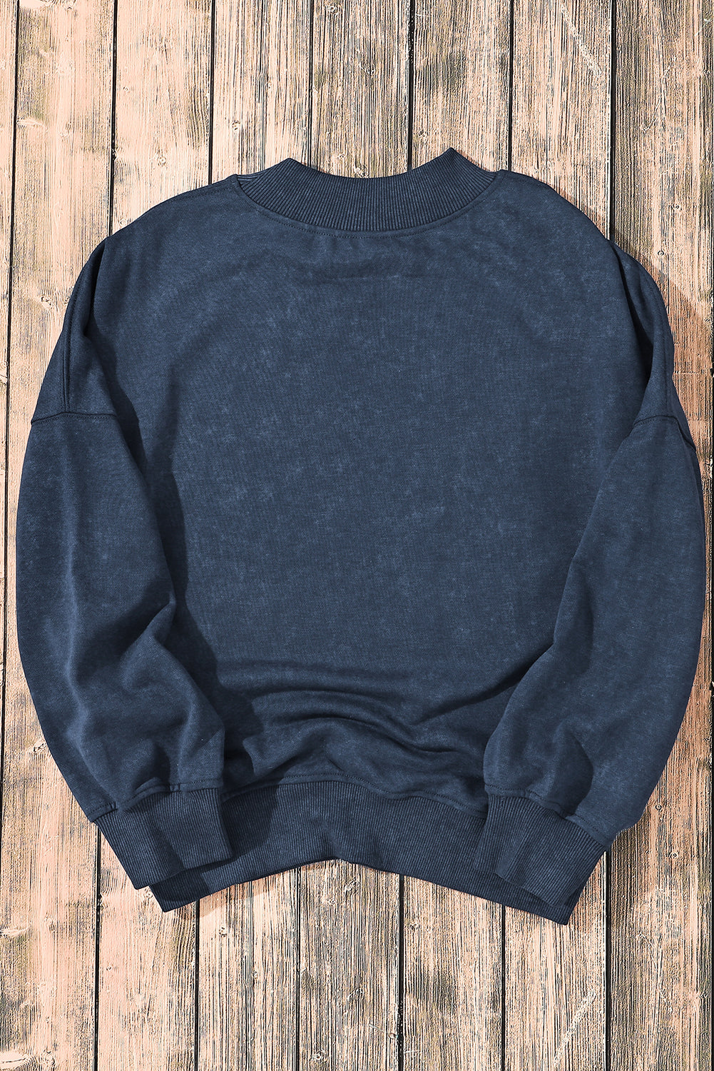 Black Drop Shoulder Crew Neck Pullover Sweatshirt