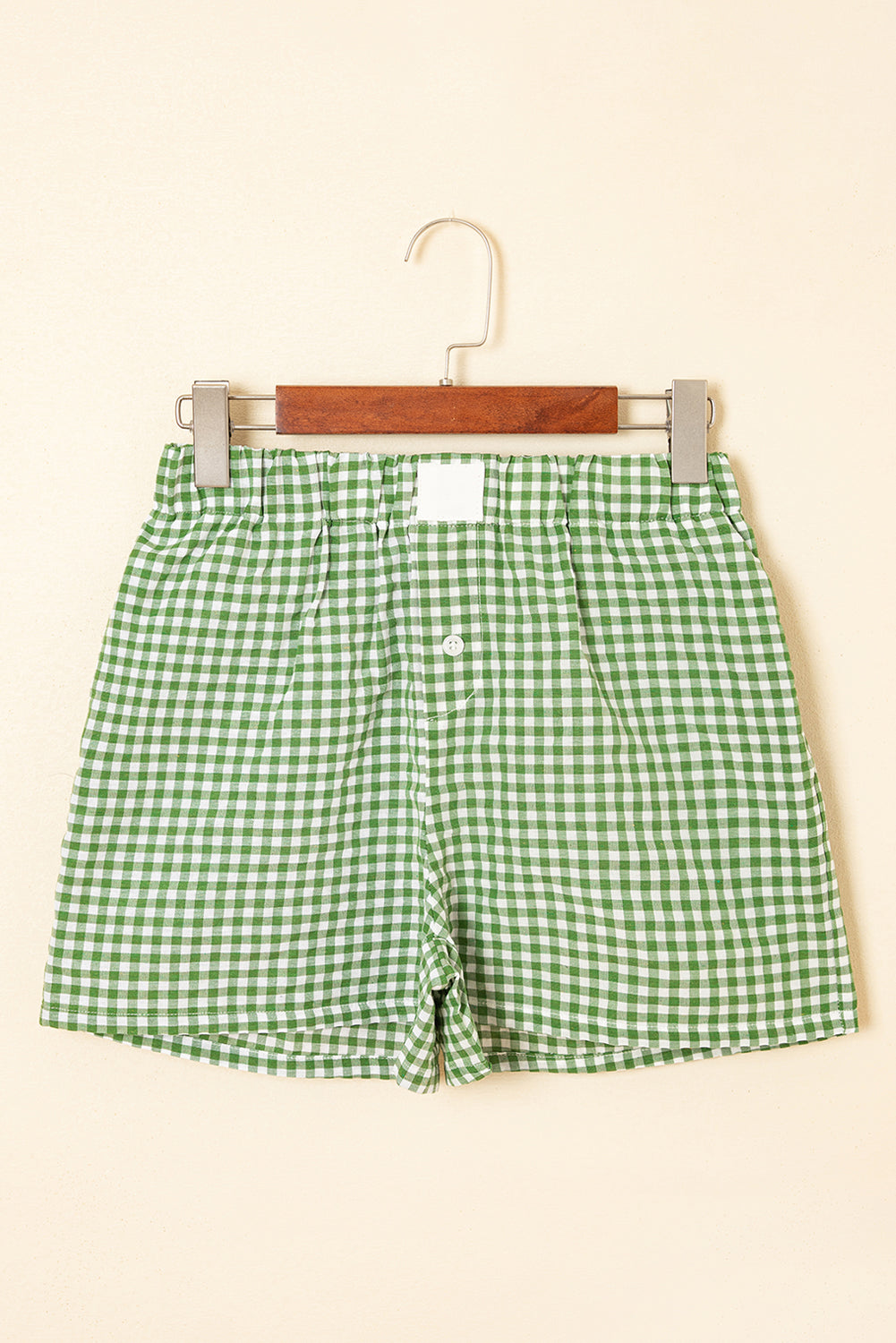 blue Red Plaid Gingham Printed High Waist Shorts