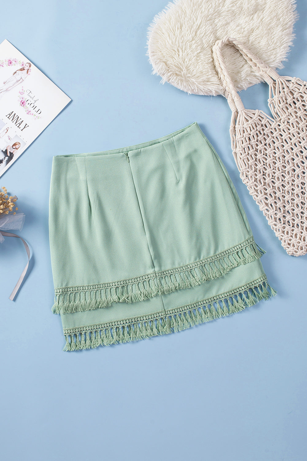 Green Tassel Skirt
