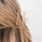 Gold Square Hair Claw Clip