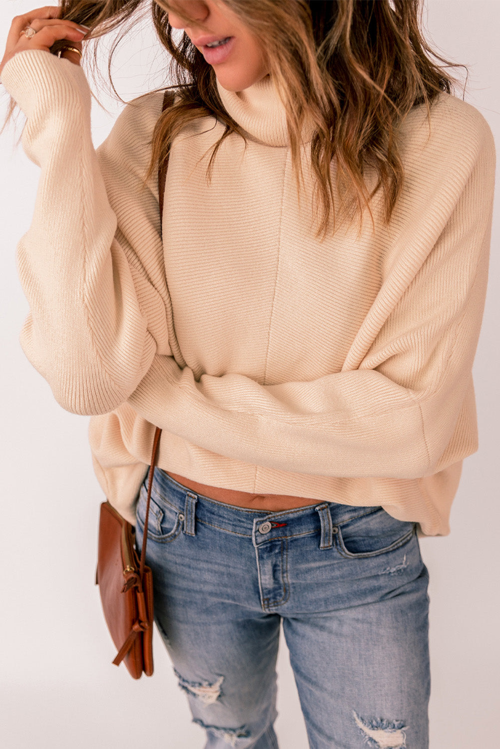 Apricot Cowlneck sweater
