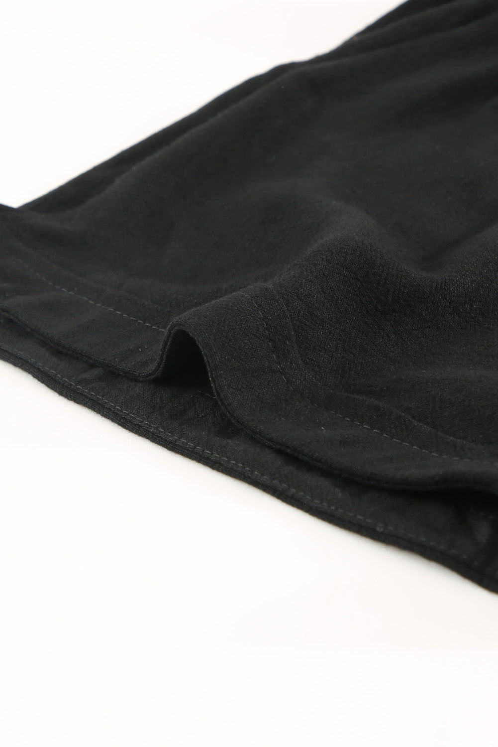 Black Cotton Paper Bag Shorts