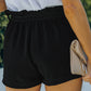 Black Cotton Paper Bag Shorts